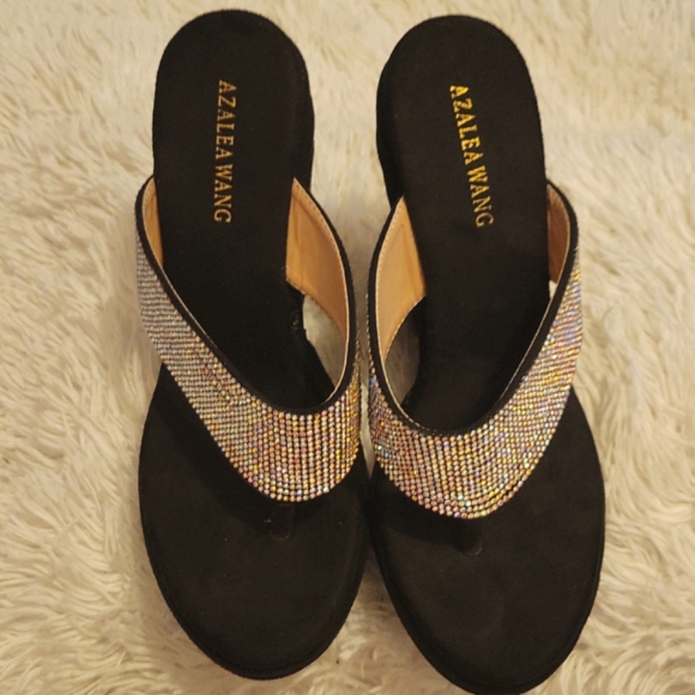 Azalea Wang Black Wedge Sandal